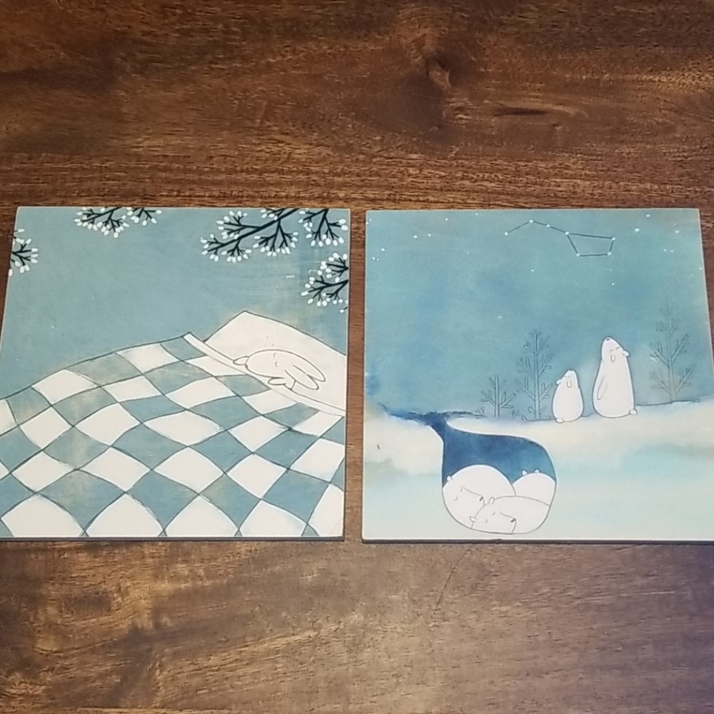 Pair of Kristiana Parn Prints on Wood